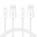 BELKIN BoostCharge - Lightning-kabel - USB typ A hane till Lightning hane - 1.5 m - MFI-certifierad - vit (paket om 2)