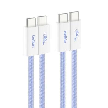 BELKIN USB-C TO USB-C Cbl 60W 2.0 BRAIDED SOFT (BBD008HQ05BL2PK)