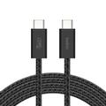 BELKIN BoostCharge - USB-kabel - 24 pin USB-C (hane) till 24 pin USB-C (hane) - DC 48 V - 5 A - 1.5 m - USB-strömförsörjning (240W), flätad kabel - svart (paket om 2)