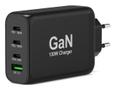 PORT DESIGNS PORT Connect - Strömadapter - GaN - 130 Watt - 5 A - PD, QC 3.0 - 4 utdatakontakter (USB typ A, 3 x USB-C) - på kabel: USB-C - Europa