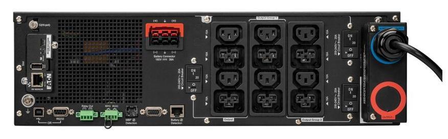 EATON 9PX G2 9PX6KIRTNG2 - UPS (rackmonterbar/ extern) - AC 200/ 208/ 220/ 230/ 240 V - 6000 Watt - 6000 VA - 1-fas - 5 Ah - Ethernet 10/ 100/ 1000,  RS-232, USB - utgångskontakter: 13 - PFC - 3U - 19" - svart, sil (9PX6KIRTNG2)