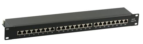 EFB ELEKTRONIK EFB Patchpanel STP 24xRJ45 Cat.6A, 19" 1HE, schwarz (37666SW.1M)