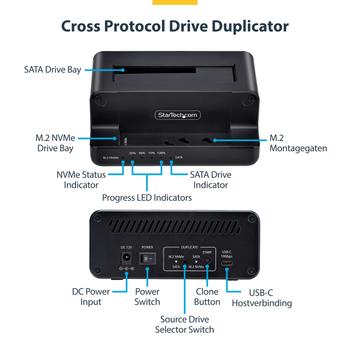 STARTECH M.2 NVME TO 2.5/3.5IN SATA DRIVE DUPLICATOR DUAL BAY STANDA ACCS (N2-M2-SSD-DUPLICATOR)