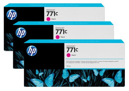 HP 771C original Ink cartridge B6Y33A magenta standard capacity 3 x 775ml 3-pack (B6Y33A)