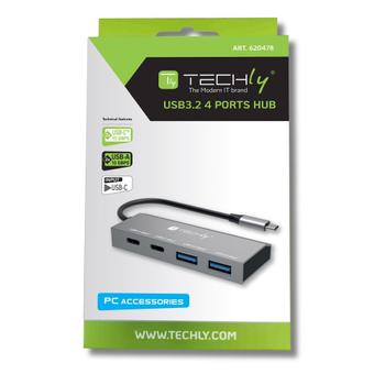 TECHLY 125 G2 - Keyboard - 100% - (IUSB32C-HUB4AC2)