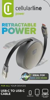 CELLULAR LINE Retractable USB-C to USB-C cable (USBDATAROLLER5A1MK)