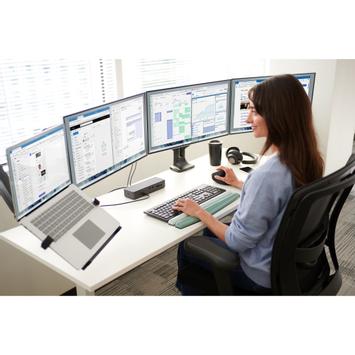 Kensington SmartFit One-Touch Height Adjustable Dual Monitor Arm monteringssett - justerbar arm - for 2 skjermer (K59601WW)