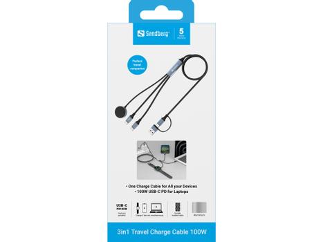 SANDBERG 3in1 Travel Charge Cable 100W (441-69)