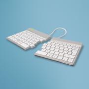 R-GO Tools Split Break Ergonomic Keyboard, QWERTY (Nordic), Wireless - White
