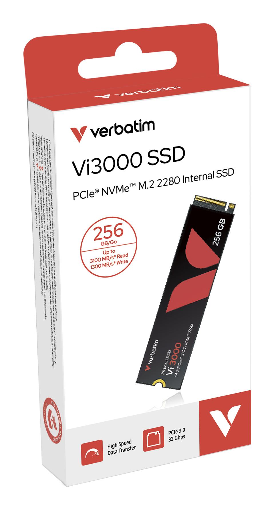 VERBATIM Vi3000 Internal PCIe NVMe M.2 SSD 256GB | Meltic Online