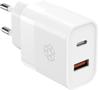 ËSSENTIALS Charger 30W Dual USB-A USB-C White