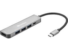 SANDBERG USB-C Dock HDMI+3xUSB+PD 100W