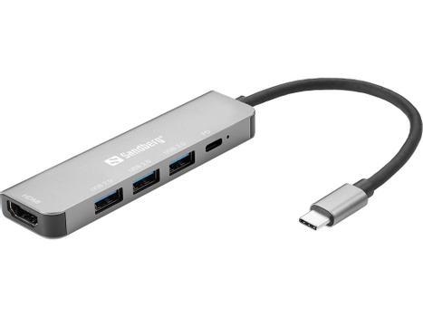SANDBERG USB-C Dock HDMI+3xUSB+PD 100W (136-32)