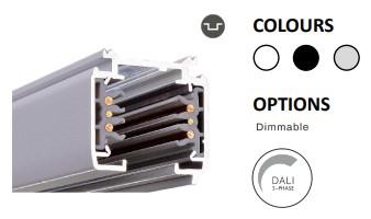 Powergear 3PH AUFBAUSCHIENE DALI, Schwarz, 2 meter (PRO-0620-B)