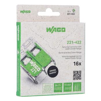 WAGO Serie 221 - 2*4mm (16 Stück Retail) Green Range (221-422/995-016)
