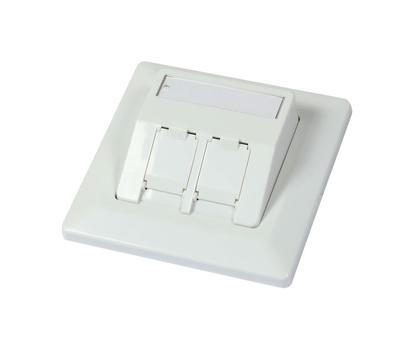 SYNERGY Keystone, Modulträger,  UP Dosen für 2xTP-Modul,  Reinweiss,  für Runde Unterputz/ Hohlraumdosen geeignet, 27Grad Auslass, Synergy 21, (S216330V3)