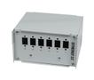 SYNERGY LWL-Patchpanel für Hutschiene(DIN),  6xLC-Duplex/SC-Simplex-Buchsen, ohne Kupplungen, Lichtgrau, Synergy 21,