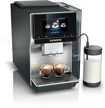 SIEMENS EQ700 classic Automatisk Kaffemaskin (inox/ sølv) coffeeSelect-display,  oneTouch DoubleCup,  2.4L vanntank, aromaDouble Shot (TP715R07)