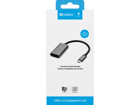 Sandberg USB-C to DisplayPort Link - ekstern videoadapter (136-19)
