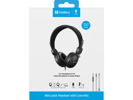 SANDBERG MiniJack Headset with Line-Mic (126-34)