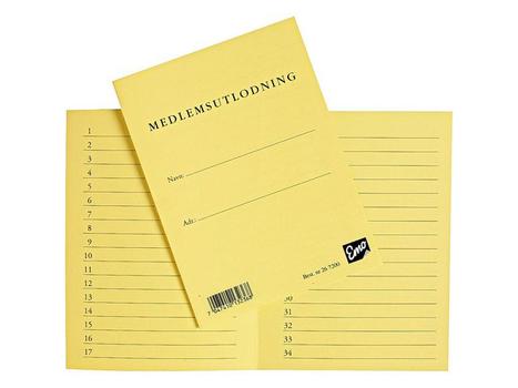 EMO Loddbok EMO medlemsutlodning 1-50 (267200*100)