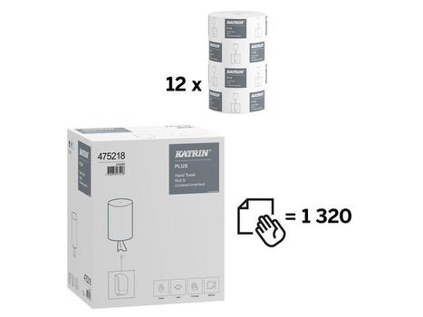 KATRIN Tørkerull KATRIN Plus S u/hylse 1L 110m (475218*12)