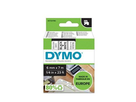 DYMO D1 Label Tape 6mmx7m Black on White - S0720780 (S0720780)