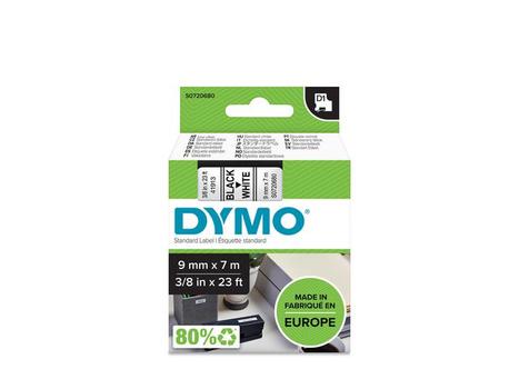 DYMO D1 Tape 9mm x 7m Sort På Hvid (S0720680)