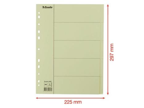 ESSELTE Skilleblad ESSELTE A4 5-delt manilla (44897*25)