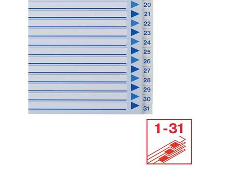 ESSELTE Register ESSELTE A4 plast 1-31 blå/hvit (100139)