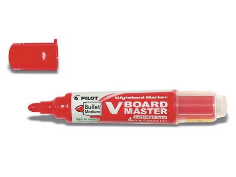 PILOT Whiteboardpenn PILOT V-Board M rund rød (WBMA-VBM-M-R-BG*10)