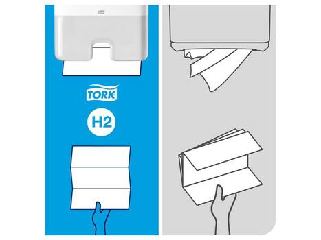 TORK Dispenser Tork Xpress H2 Hvid Multifold 444x302x102mm (552000)