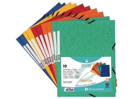 EXACOMPTA Strikkmappe EXACOMPTA A4 3 kl 355g rød (55305E*10)