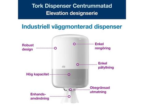 TORK 559000 Centerfeed M2 dispenser hvid (559000)