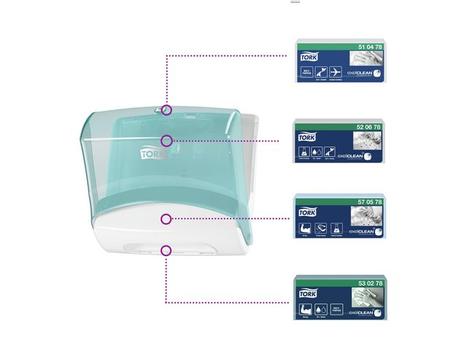 TORK Dispenser Tork Top-Pak W4 Hvid/ turkis 394x427x206mm (654000)