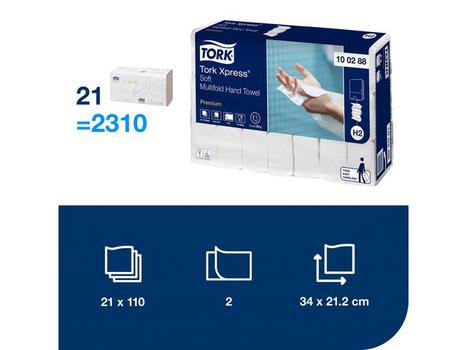 TORK Tørkeark TORK Premium M myk 2L H2(110) (100288*21)