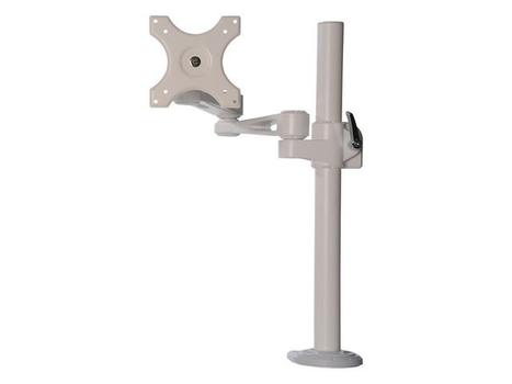 KENSON Bordfeste Enkel Arm Singel , Hvit , m/ Klemmefeste (10041WH)