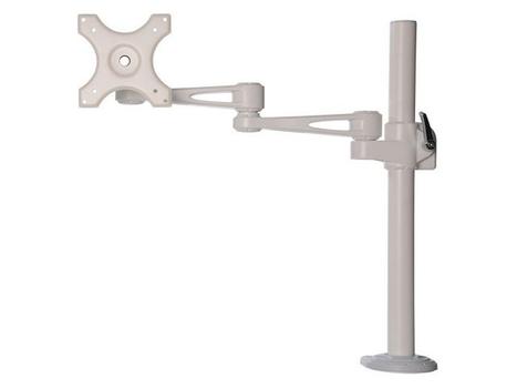 KENSON Bordfeste Enkel Arm Singel , Hvit , m/ Klemmefeste (10041WH)