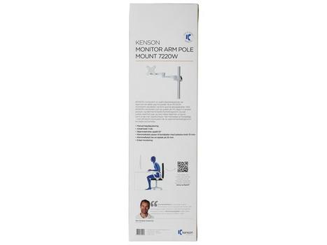 KENSON Bordfeste Enkel Arm Singel , Hvit , m/ Klemmefeste (10041WH)