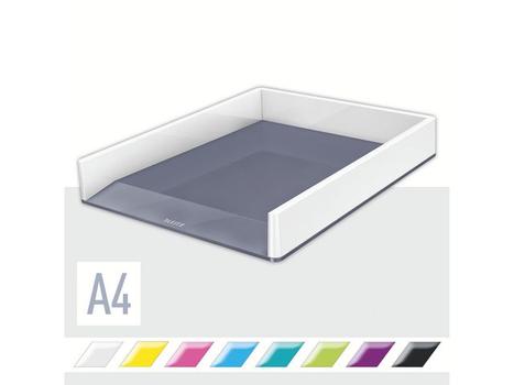 LEITZ WOW Brievenbakje Duokleur A4 Wit, Grijs 26,7 x 33,6 x 4,9 cm (53611001)