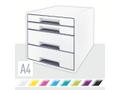 LEITZ Skuffekabinett LEITZ Wow 4 sk. hvit/grå (52132001)