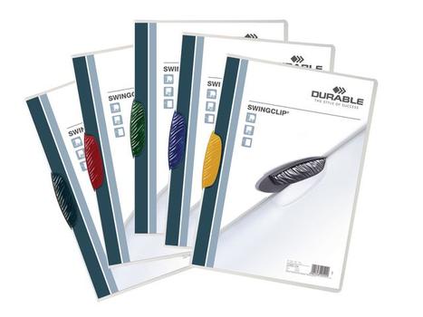 DURABLE Klemmappe SWINGCLIP A4 30 ark hvit (2260-02*25)