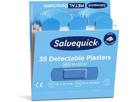 SALVEQUICK Plaster SALVEQUICK detectable blå (35x6) (51030127)