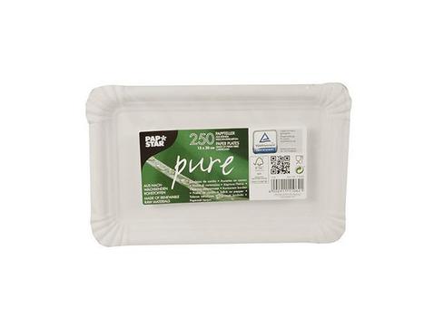PAPSTAR Tallerken PURE papp 13x20cm hvit (250) (11062)