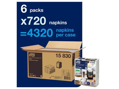 TORK 15830 Xpressnap Fit servietter N14 hvid 720stk (15830*6)