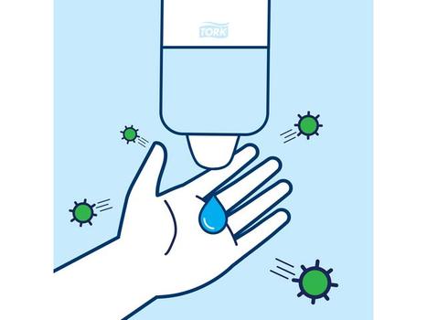 TORK Hånddesinfektion gel S1 Fl/1 ltr Salubrin 70% 910106 (910106)