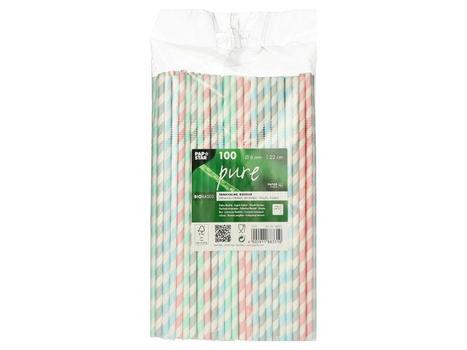 PAPSTAR Sugerør PAPSTAR 22cm striper (100) (88331)