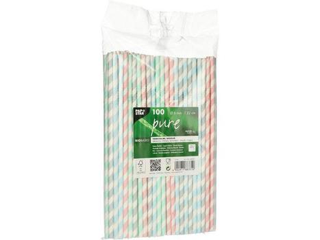 PAPSTAR Sugerør PAPSTAR 22cm striper (100) (88331)