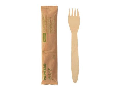 PAPSTAR Gaffel PURE tre 15,5cm enkeltpakket (50) (88006)