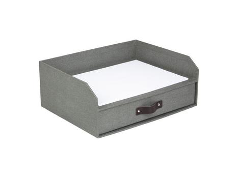 Bigso Box Brevkurv BIGSO Walter A4 m/skuff grå (8541C6449LEA648)